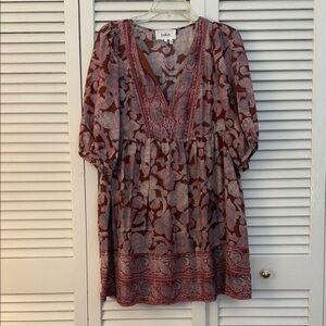 ba&sh Floral V-Neck Mini Dress